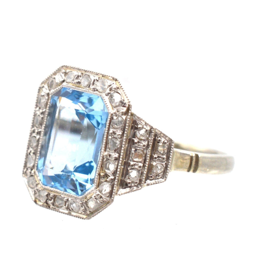 Art Deco Blue Spinel and Diamond Ring | Parkin and Gerrish | Antique & Vintage Jewellery