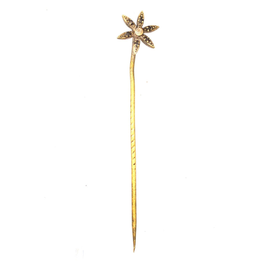 Art Deco Flower Tie Pin | Parkin and Gerrish | Antique & Vintage Jewellery