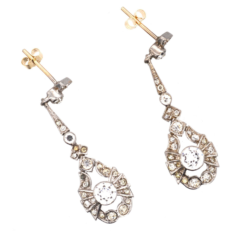 Art Deco Silver and Paste Earrings | Parkin and Gerrish | Antique & Vintage Jewellery