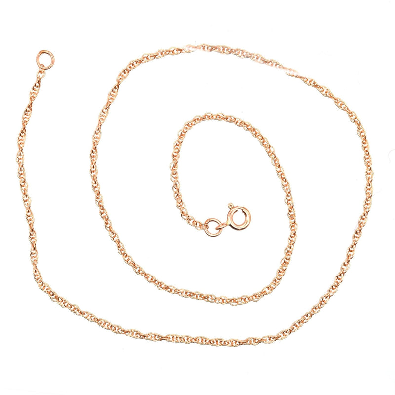 Contemporary 9ct Rose Gold Prince of Wales Rope Chain 16"/40cm