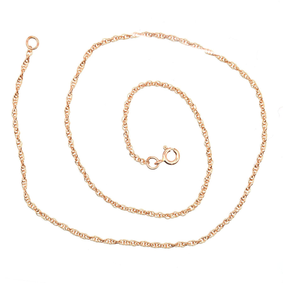 Contemporary 9ct rose gold Prince of Wales rope chain 18"/45cm, finely polished and perfect for everyday wear.