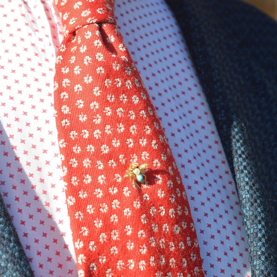 Edwardian 15ct Gold, Pearl and Turquoise Bug Tie Pin | Parkin and Gerrish | Antique & Vintage Jewellery