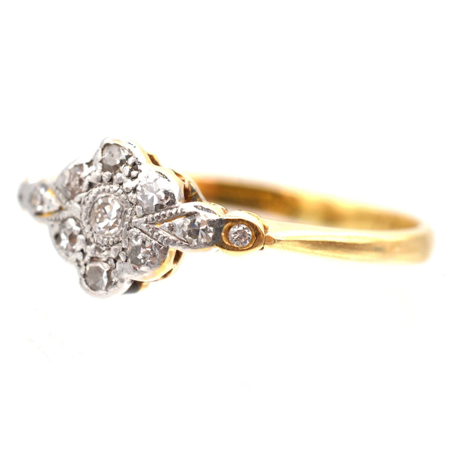 Edwardian 18ct Gold & Platinum, Diamond Cluster Ring | Parkin and Gerrish | Antique & Vintage Jewellery