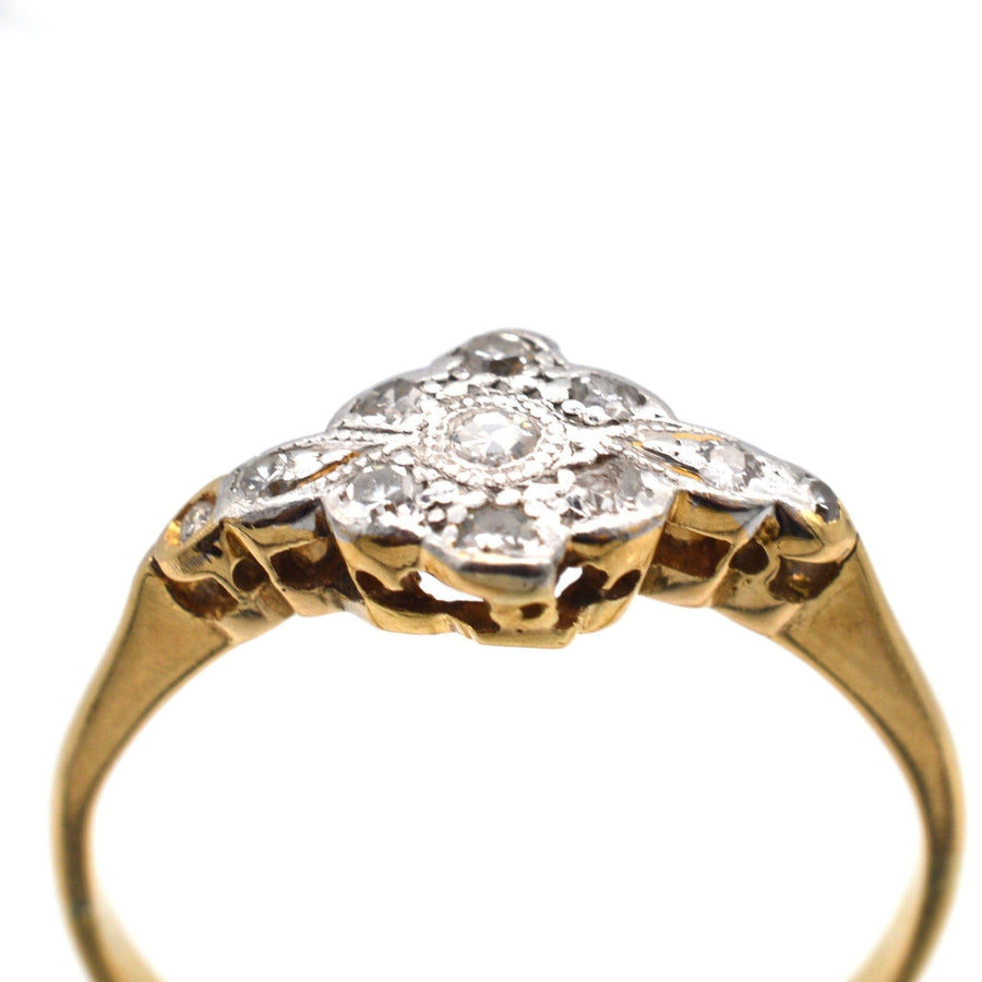 Edwardian 18ct Gold & Platinum, Diamond Cluster Ring | Parkin and Gerrish | Antique & Vintage Jewellery