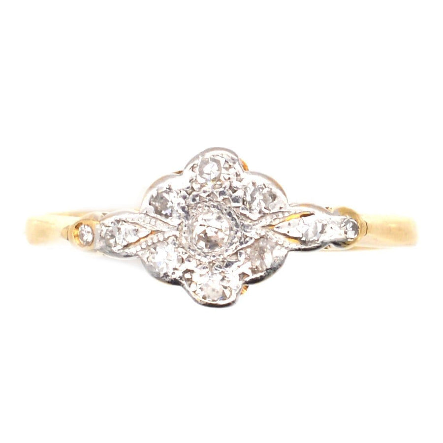 Edwardian 18ct Gold & Platinum, Diamond Cluster Ring | Parkin and Gerrish | Antique & Vintage Jewellery