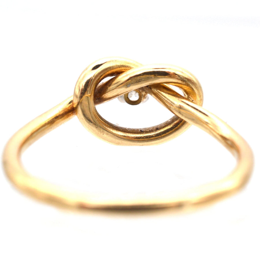 Edwardian 9ct Gold, Diamond Lovers' Knot Ring | Parkin and Gerrish | Antique & Vintage Jewellery