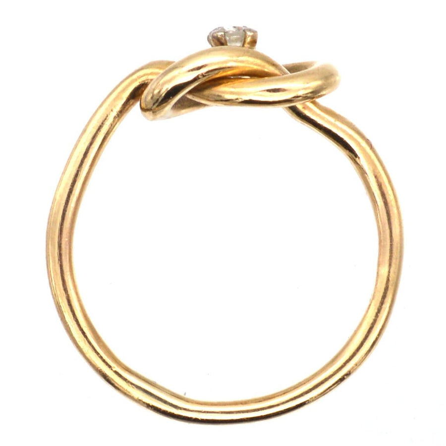 Edwardian 9ct Gold, Diamond Lovers' Knot Ring | Parkin and Gerrish | Antique & Vintage Jewellery