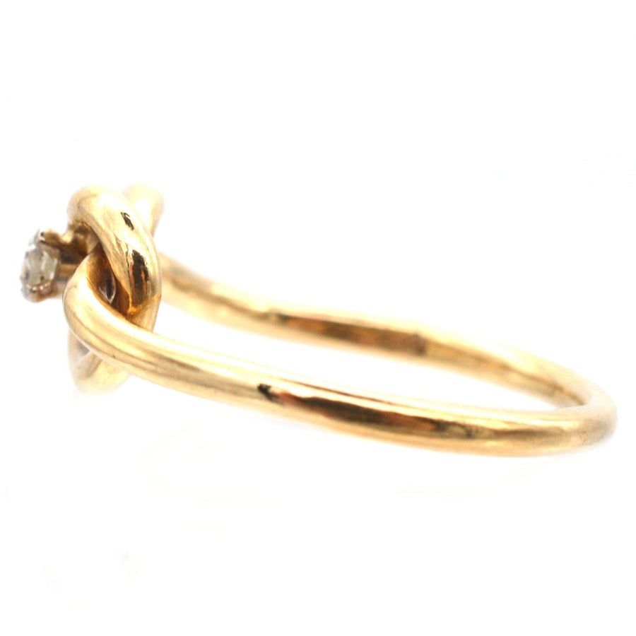 Edwardian 9ct Gold, Diamond Lovers' Knot Ring | Parkin and Gerrish | Antique & Vintage Jewellery