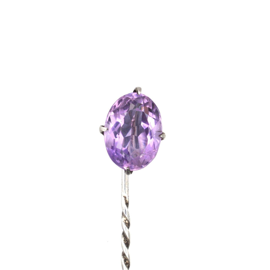 Edwardian Silver and Amethyst Tie Pin | Parkin and Gerrish | Antique & Vintage Jewellery