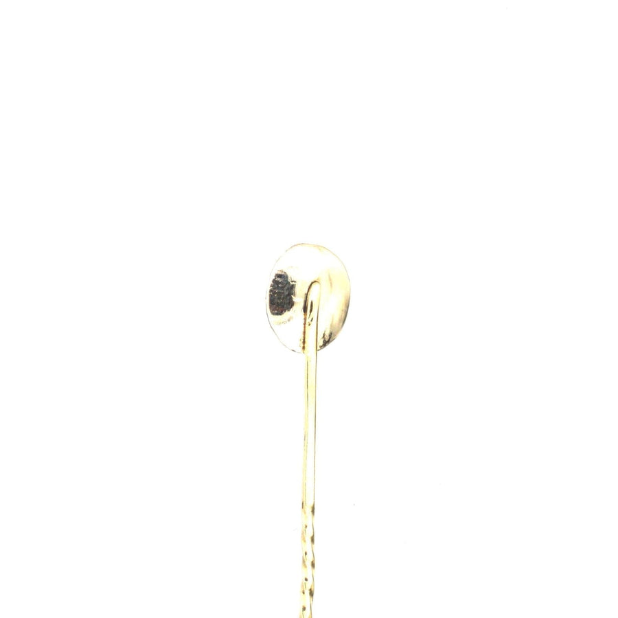Georgian 15ct gold tie pin with natural blue sapphire and repoussé design, perfect for silk ties.