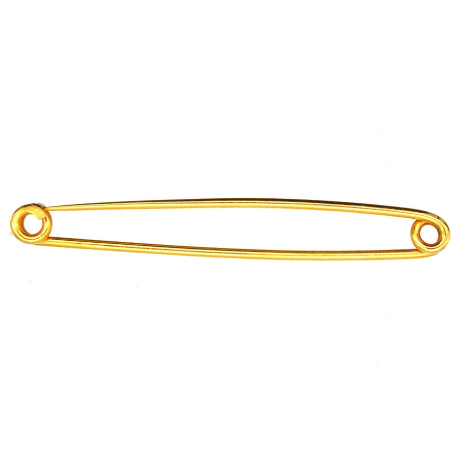 Large Victorian 9ct gold stock pin brooch, a historic safety pin used in equestrian fashion and utility.