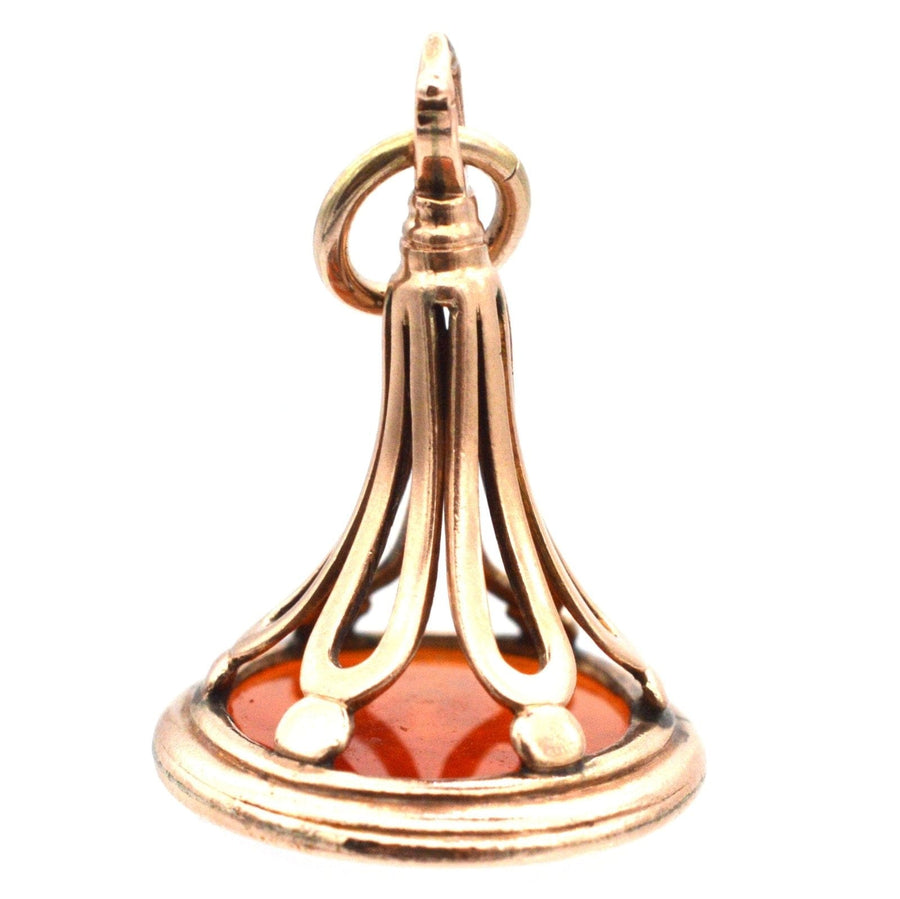 9ct gold Regency seal pendant featuring carnelian intaglio of Greek Goddess Daphne, circa 1800-1820.
