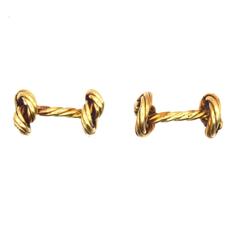 Vintage 1990s 18ct Gold Rope Knot Cufflinks