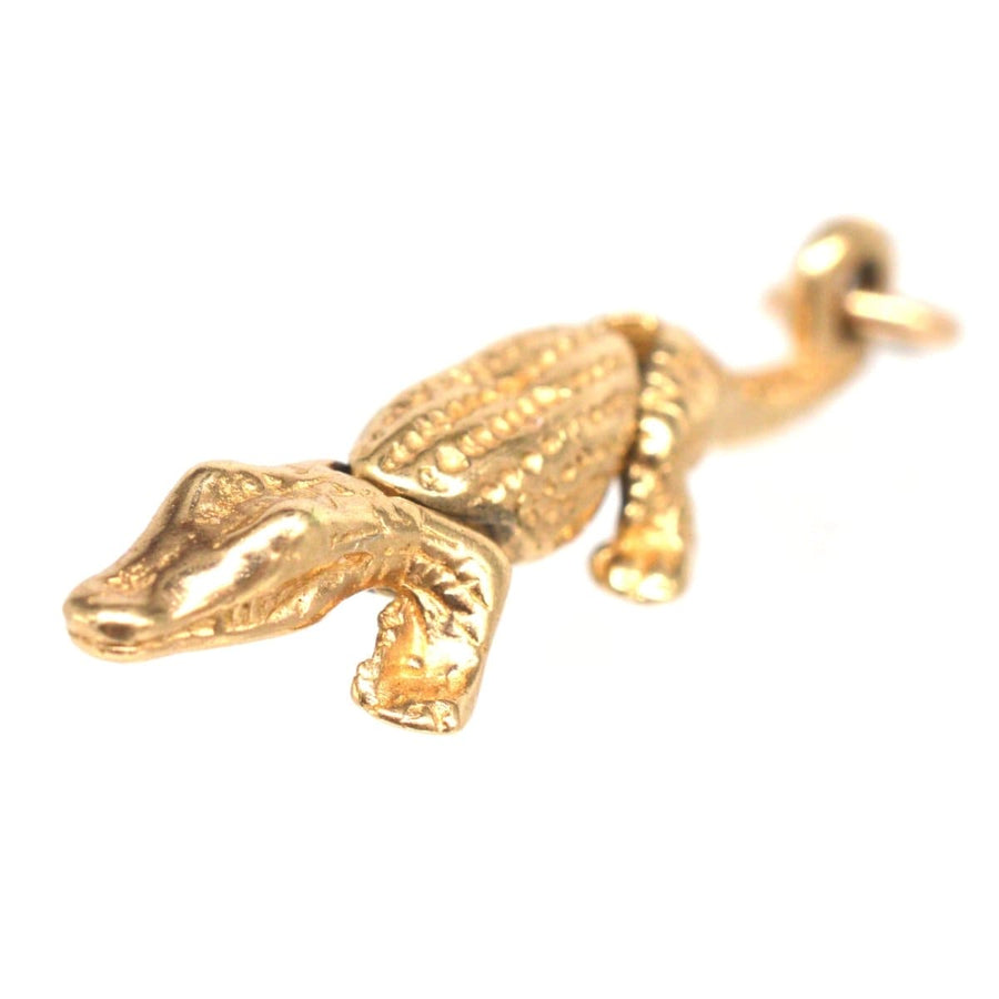 Vintage 9ct Gold Crocodile Charm | Parkin and Gerrish | Antique & Vintage Jewellery