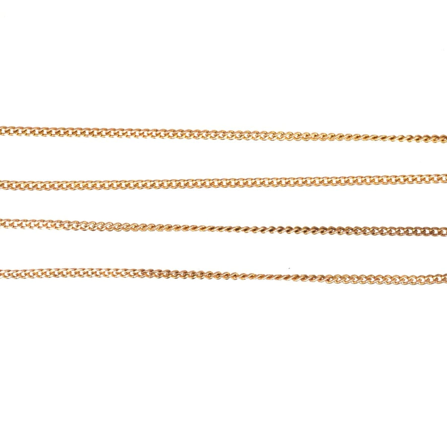 Vintage 9ct gold flat curb chain by Cropp & Farr, showcasing meticulous craftsmanship and elegance.