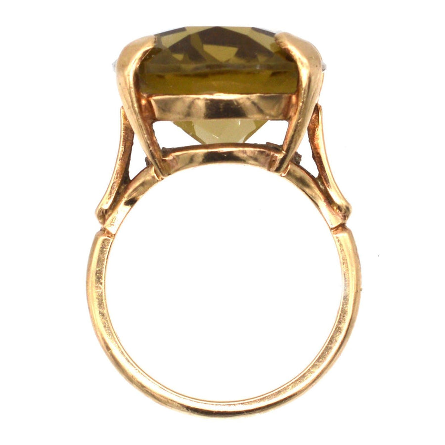 Vintage 9ct Gold Smoky Quartz Cocktail Ring | Parkin and Gerrish | Antique & Vintage Jewellery