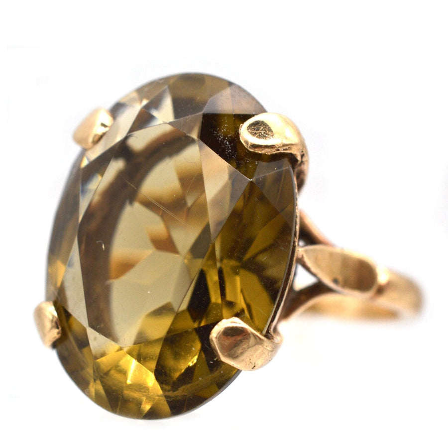 Vintage 9ct Gold Smoky Quartz Cocktail Ring | Parkin and Gerrish | Antique & Vintage Jewellery