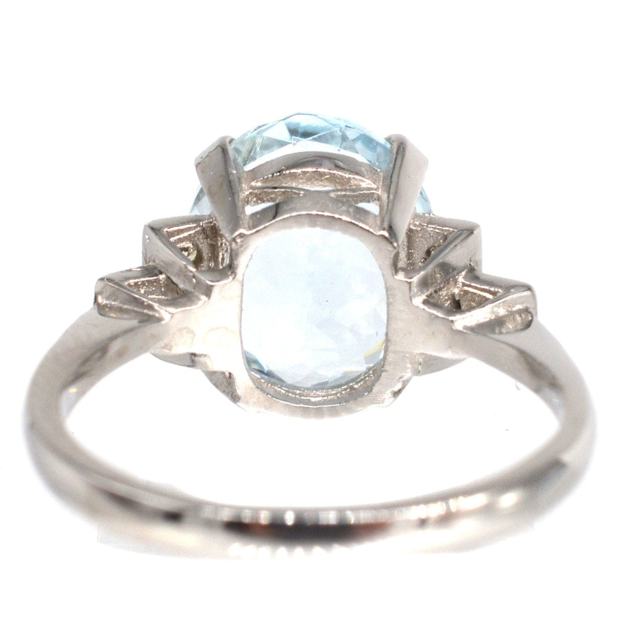 Vintage Platinum Aquamarine & Diamond Ring | Parkin and Gerrish | Antique & Vintage Jewellery