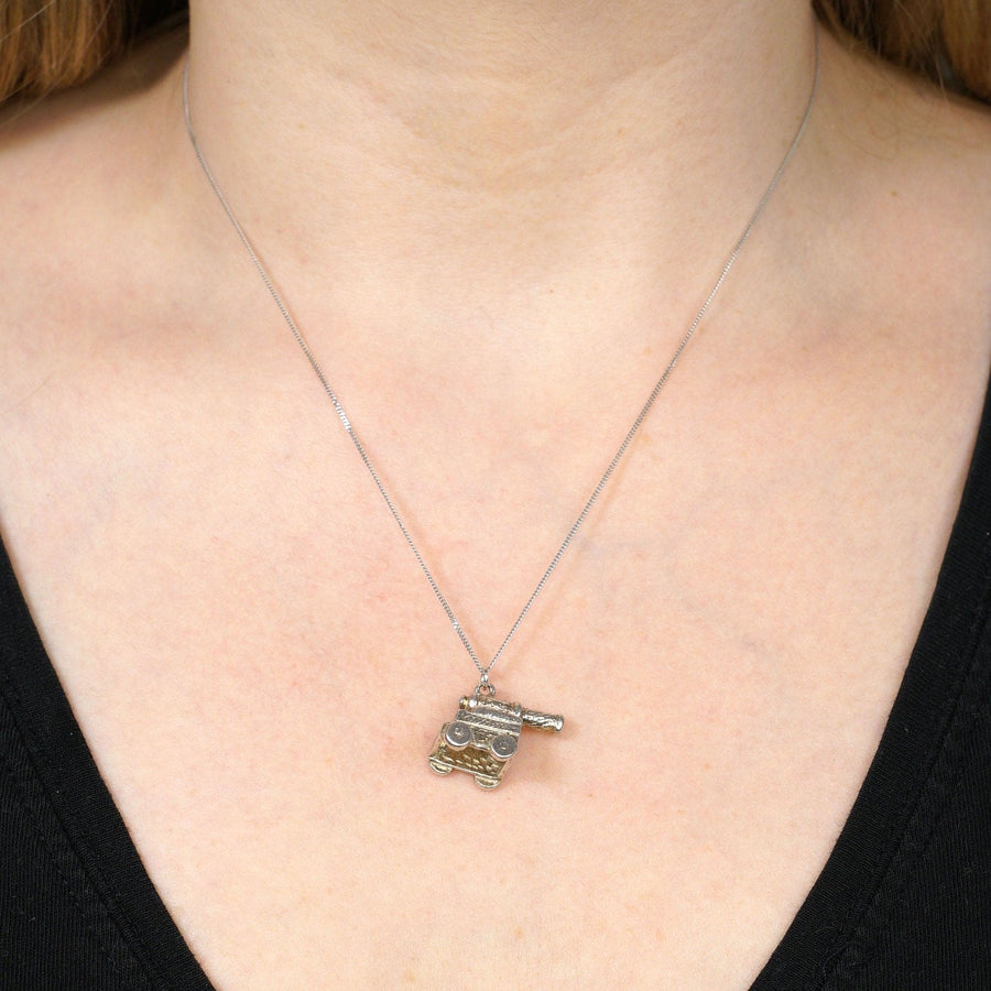 Vintage Silver Cannon "Gunners" Pendant Charm | Parkin and Gerrish | Antique & Vintage Jewellery