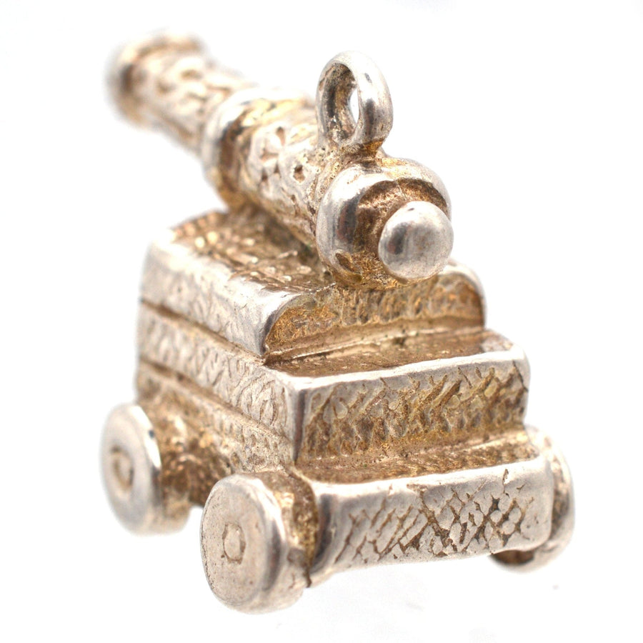 Vintage Silver Cannon "Gunners" Pendant Charm | Parkin and Gerrish | Antique & Vintage Jewellery