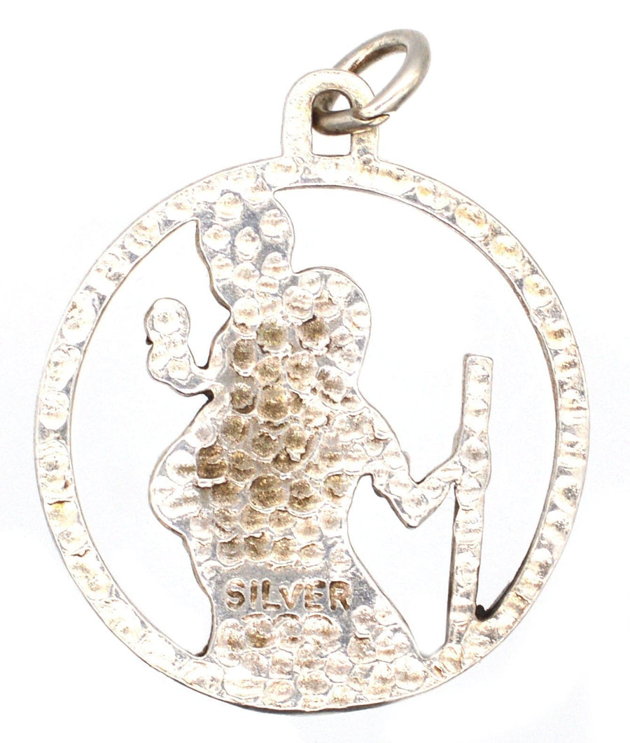 Vintage Silver Saint Christopher Round Pendant | Parkin and Gerrish | Antique & Vintage Jewellery