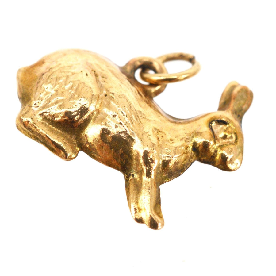 Vintage Slade & Kempton 9ct Gold Bunny Rabbit Charm Pendant | Parkin and Gerrish | Antique & Vintage Jewellery