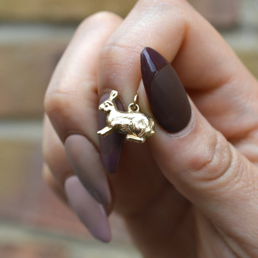 Vintage Slade & Kempton 9ct Gold Bunny Rabbit Charm Pendant | Parkin and Gerrish | Antique & Vintage Jewellery